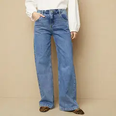 UNIVERSITY CLUB - Jean Wide Leg Tiro Alto Mujer