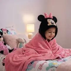 DISNEY - Manta Flannel Con Capucha Minnie75x150cm