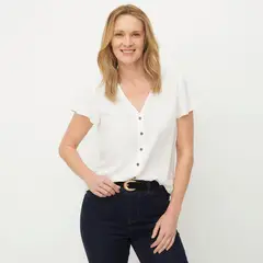 NEWPORT - Blusa Manga Corta Casual Mujer