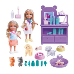 KIDS N PLAY - Playset Mini Muñeca Veterinaria Con Mascotas