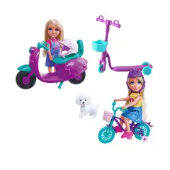 KIDS N PLAY - Playset Mini Muñeca Moto Bici Scooter
