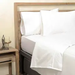 BASEMENT HOME - Juego De Sábanas Lisas 100% Algodón 800 Hilos