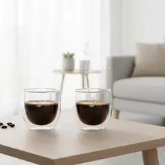 BENETTON - Set X2 Tazas Doble Pared Transparente 80 Ml