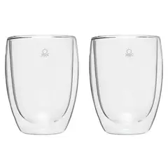 BENETTON - Set X2 Tazas Doble Pared Transparente 350 Ml