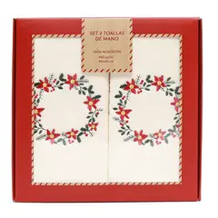 MICA - Set X2 Toallas Navideñas Corona