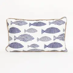 BASEMENT HOME - Cojín Terraza Resistente Al Agua Pez Azul 30x50cm