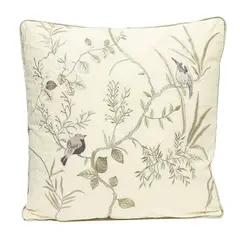 ROBERTA ALLEN - Cojín Bordado Ines 100% Algodón 50x50cm