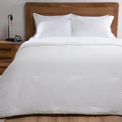 BASEMENT HOME - Edredón Delgado Texturado Blanco Rick