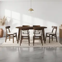 BASEMENT HOME - Juego de Comedor Rafaella 6 Sillas de Madera