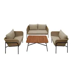 MICA - Juego De Sala De Terraza Parma 2-1-1 Cuerpos Con Mesa De Centro