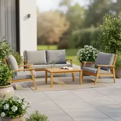 MICA - Juego De Sala De Terraza Zamora 2-1-1 Cuerpos Con Mesa De Centro