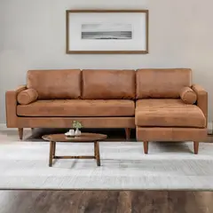 BASEMENT HOME - Seccional Connery 4 Cuerpos Derecho Cuero