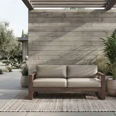 BASEMENT HOME - Sofá Terraza Laguna De Madera Acacia 3 Cuerpos