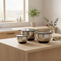 WURDEN - Set X3 Bowls Con Tapa Acero Inoxidable