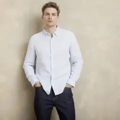 WOLF&HANK - Camisa 100% Lino Casual Hombre