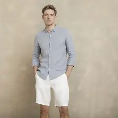 WOLF&HANK - Camisa 100% Lino Casual Hombre