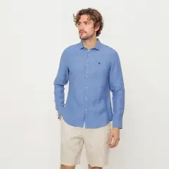CASCAIS - Camisa 100% Lino Casual Regular Fit Hombre