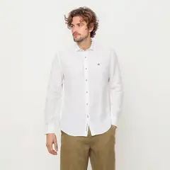CASCAIS - Camisa 100% Lino Casual Regular Fit Hombre