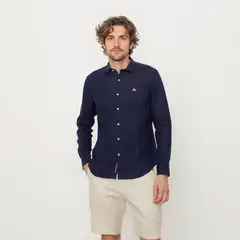 CASCAIS - Camisa 100% Lino Casual Regular Fit Hombre