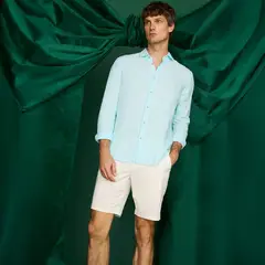 CASCAIS - Camisa 100% Lino Casual Regular Fit Hombre