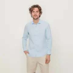 CASCAIS - Camisa 100% Lino Casual Regular Fit Hombre