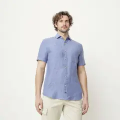 CASCAIS - Camisa 100% Lino Casual Regular Fit Hombre