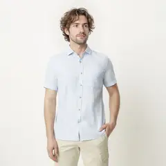 CASCAIS - Camisa 100% Lino Casual Regular Fit Hombre