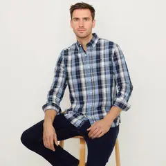 UNIVERSITY CLUB - Camisa 100% Algodón Casual Regular Fit Hombre