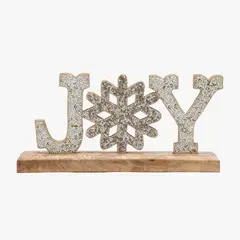MICA - Adorno Navidad Letrero JOY Dorado 31x14cm