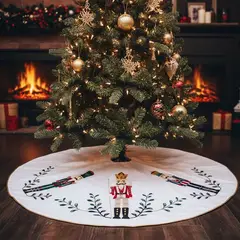 MICA - Faldón Piso De Árbol Cascanueces Blanco 122cm