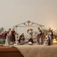 MICA - Nacimiento Navidad Establo 14x7x18cm