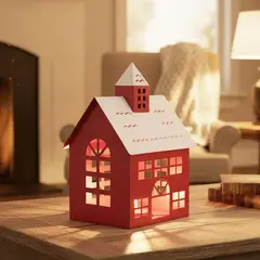 MICA - Adorno Navideño Casa Metal 42x29x24cm