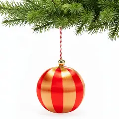 MICA - Adorno Árbol Bola Hilo Dorada 8cm