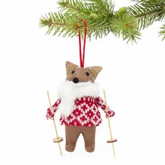 MICA - Adorno Árbol Muñeco Zorro Ski 15cm