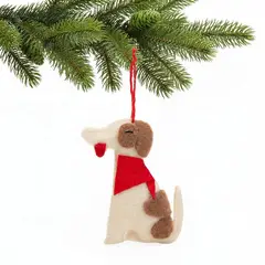 MICA - Adorno Árbol Muñeco Perro Bufanda 13cm