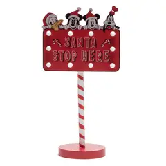 DISNEY - Letrero Santa Stop Madera 45x30x11cm