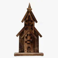 MICA - Adorno Navideño Iglesia Madera 36cm