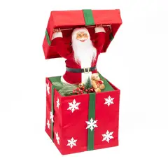 MICA - Adorno Navideño Papa Noel Regalo 90x40x40cm