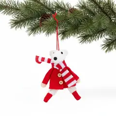 MICA - Adorno Árbol Muñeco Oso Rojo 15cm