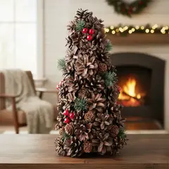 MICA - Adorno Navideño Árbol Mini De Piñas 32cm