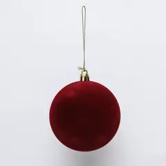 MICA - Adorno Árbol Bola Terciopelo Roja 8cm
