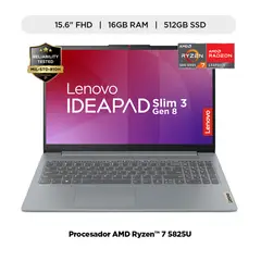 LENOVO - Laptop Amd Ryzen 7 16gb 512gb Ssd Ideapad Slim 3 Serie 5000 15.6" Fhd