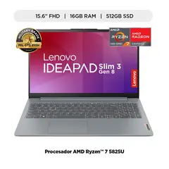 LENOVO - Laptop Amd Ryzen 7 16gb 512gb Ssd Ideapad Slim 3 Serie 5000 15.6" Fhd