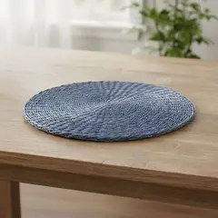 BASEMENT HOME - Individual Redondo Fibra Natural Azul 36cm