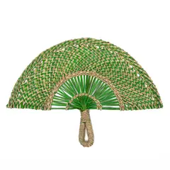BASEMENT HOME - Abanico Fibras Naturales Verde 45x20cm