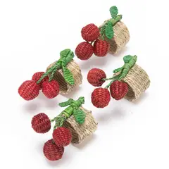 BASEMENT HOME - Setx4 Anillos Servilleta Cereza