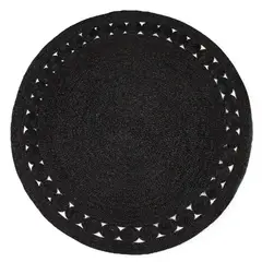 BASEMENT HOME - Alfombra Redonda Negra 200cm