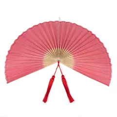 BASEMENT HOME - Abanico Fibras Naturales Rosado 110x46cm