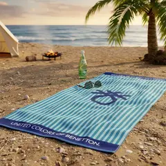 BENETTON - Toalla de Playa Infantil 100% Algodón 71x148cm
