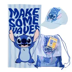 DISNEY - Set De Playa Stitch : Toalla + Bolso + Gorro Infantil